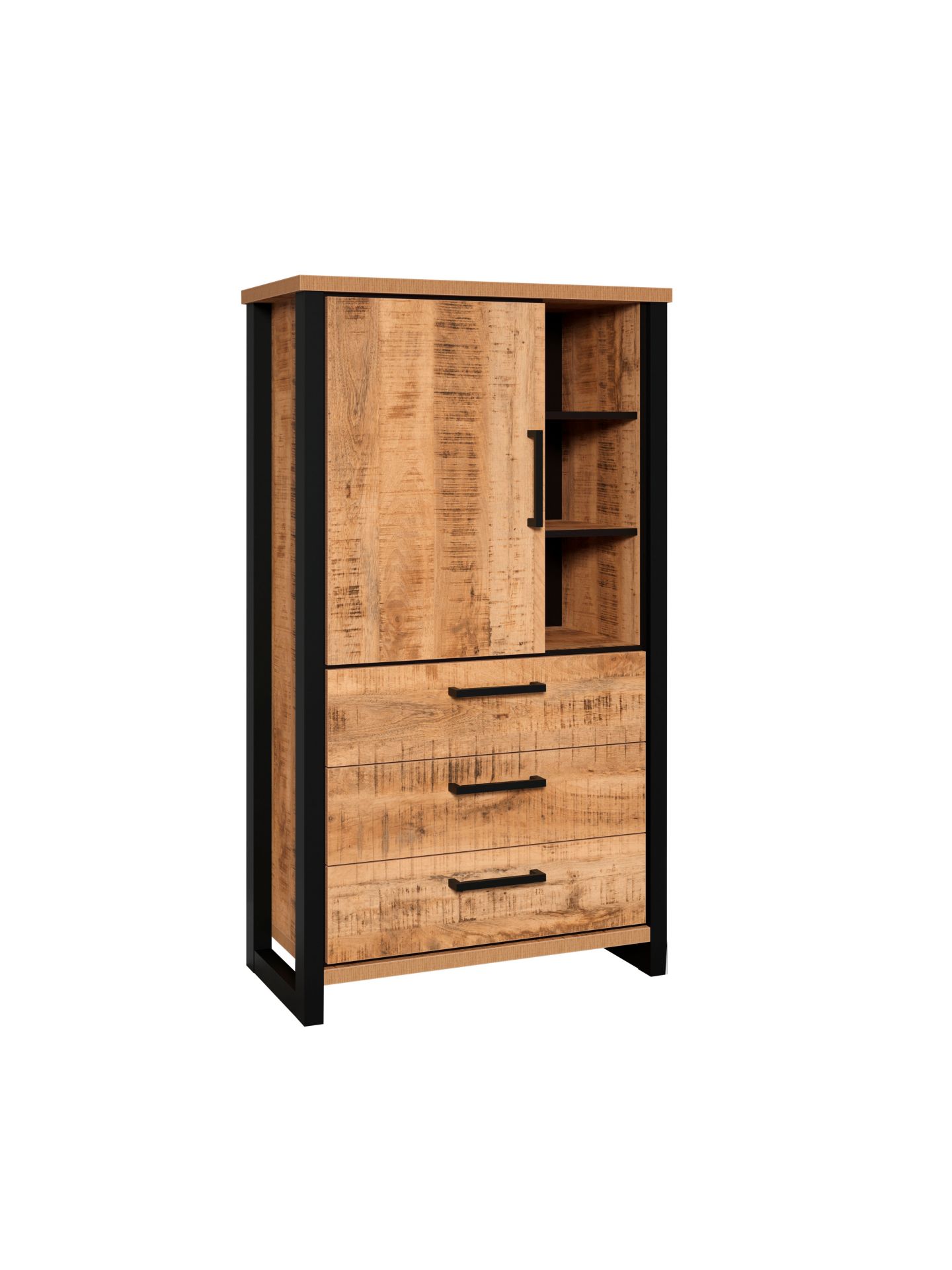 trendteam Enna Schrank Mango halbhoch schwarze Absetzung