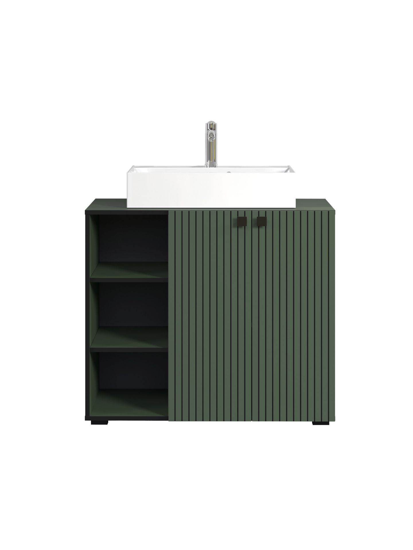 trendteam PureBliss Waschbeckenunterschrank Grün Waschbecken