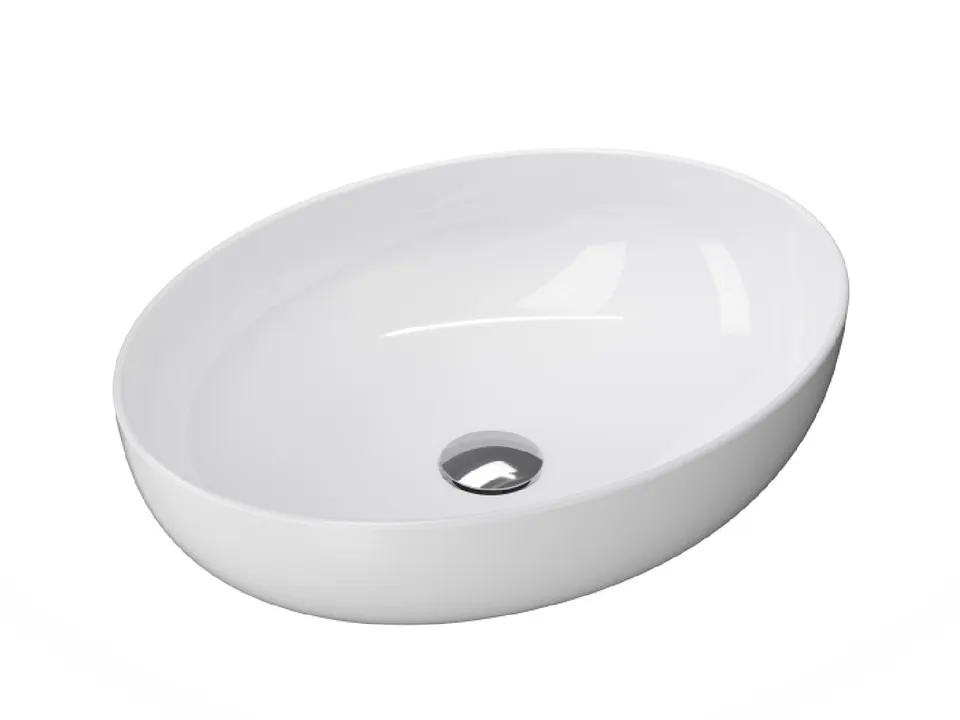 Treos Serie 800 Aufsatzbecken Keramik weiß glänzend 51x39