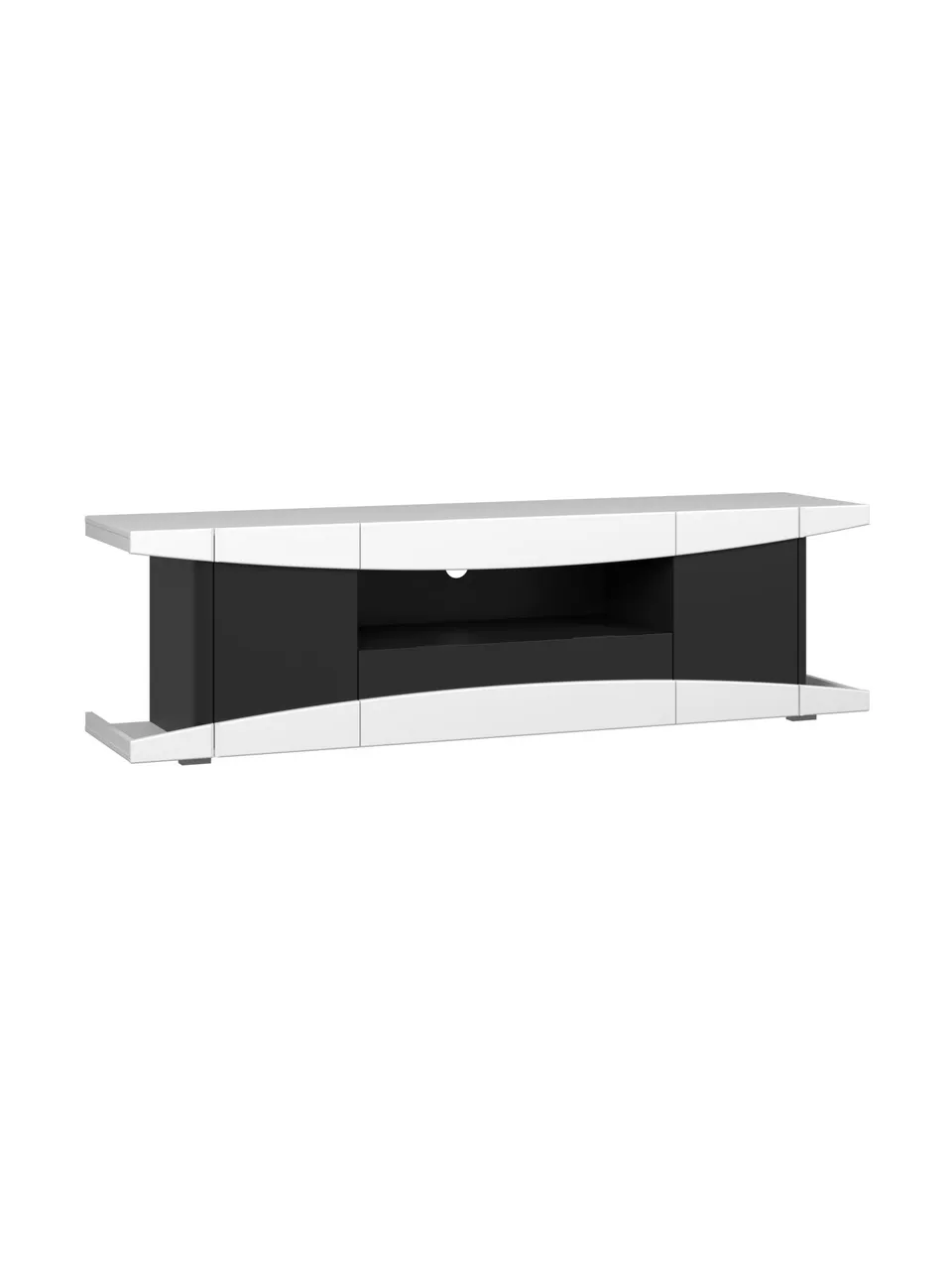 trendteam LevelUp TV-Lowboard weiß Schwarz mit Beleuchtung