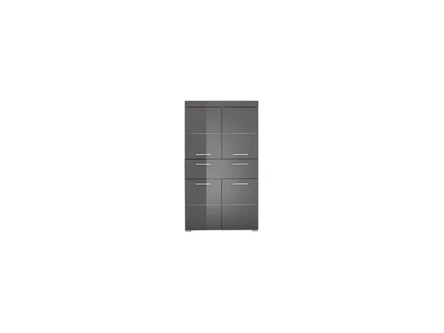 trendteam Amanda Badschrank Grau Agave Hochglanz