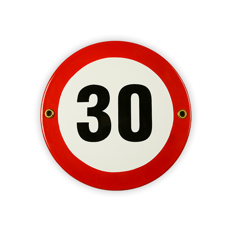 Münder Email Emailschild Verbot 30 rund 15 cm weiß/schwarz/rot