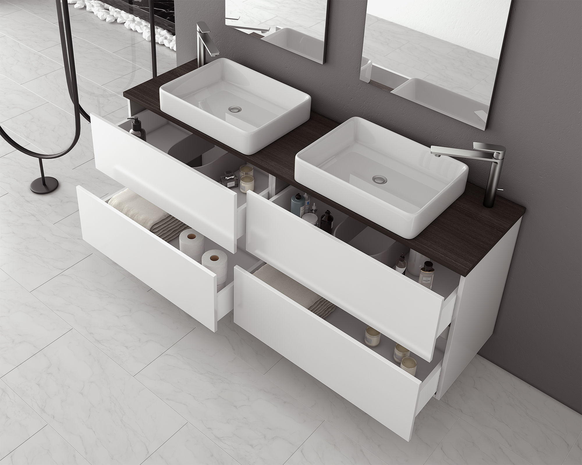 DROP Martinidis Luxus 160 White-1 Badmöbel Weiß