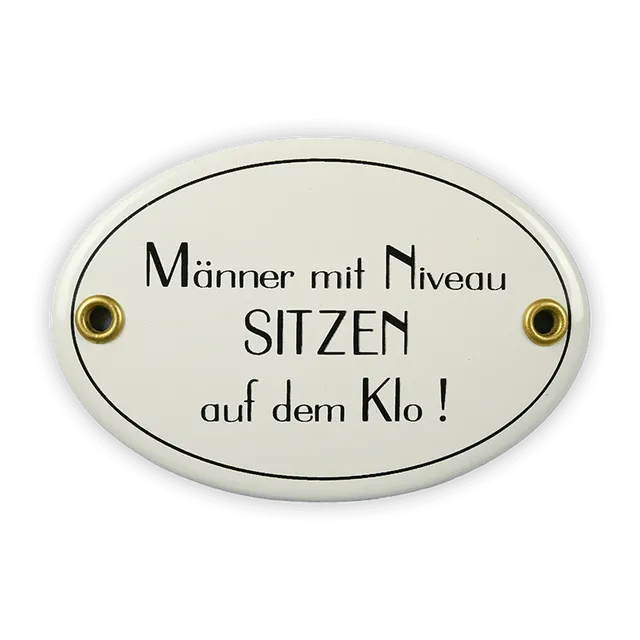 Münder Email Emailschild oval 10,5x7 cm Männer mit Niveau