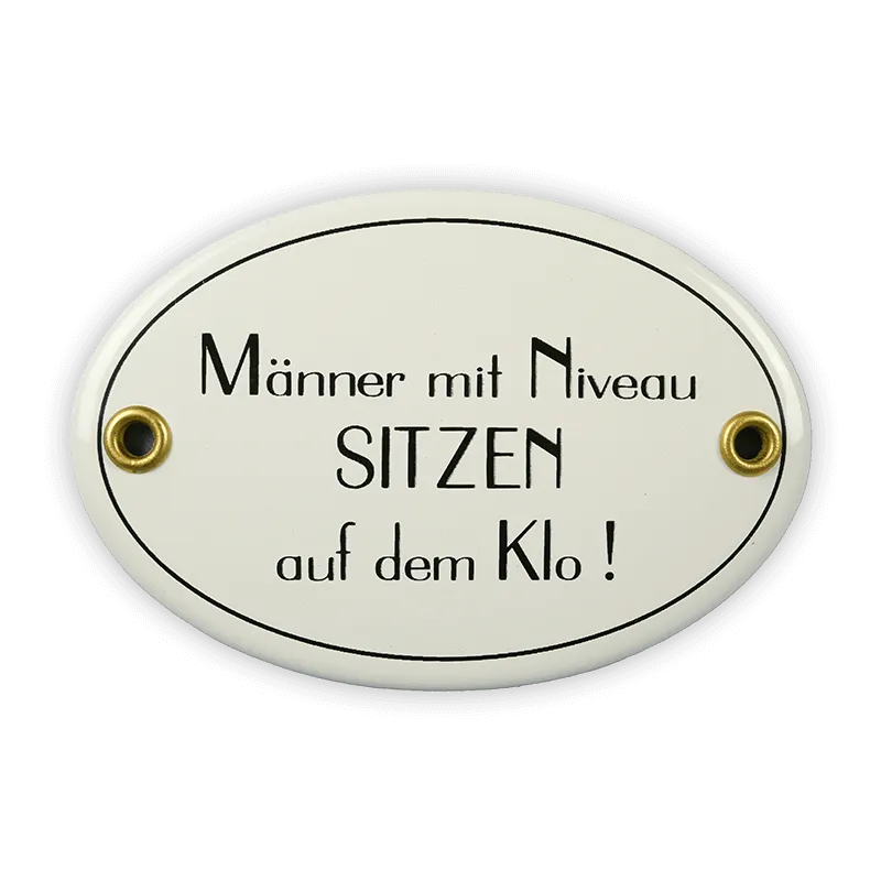 Münder Email Emailschild oval 10,5x7 cm Männer mit Niveau