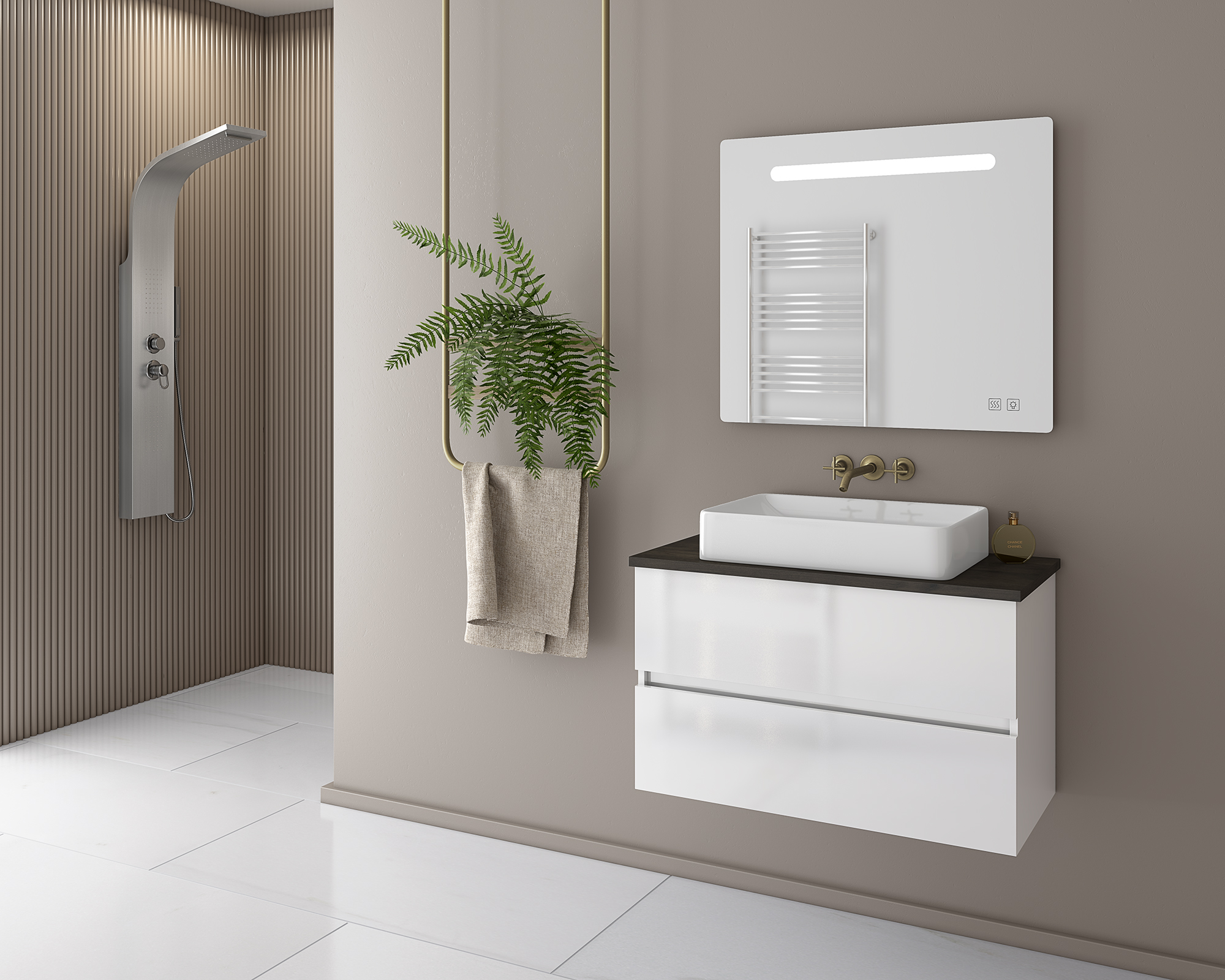 DROP Martinidis Luxus 80 Badmöbel Weiß 80 cm