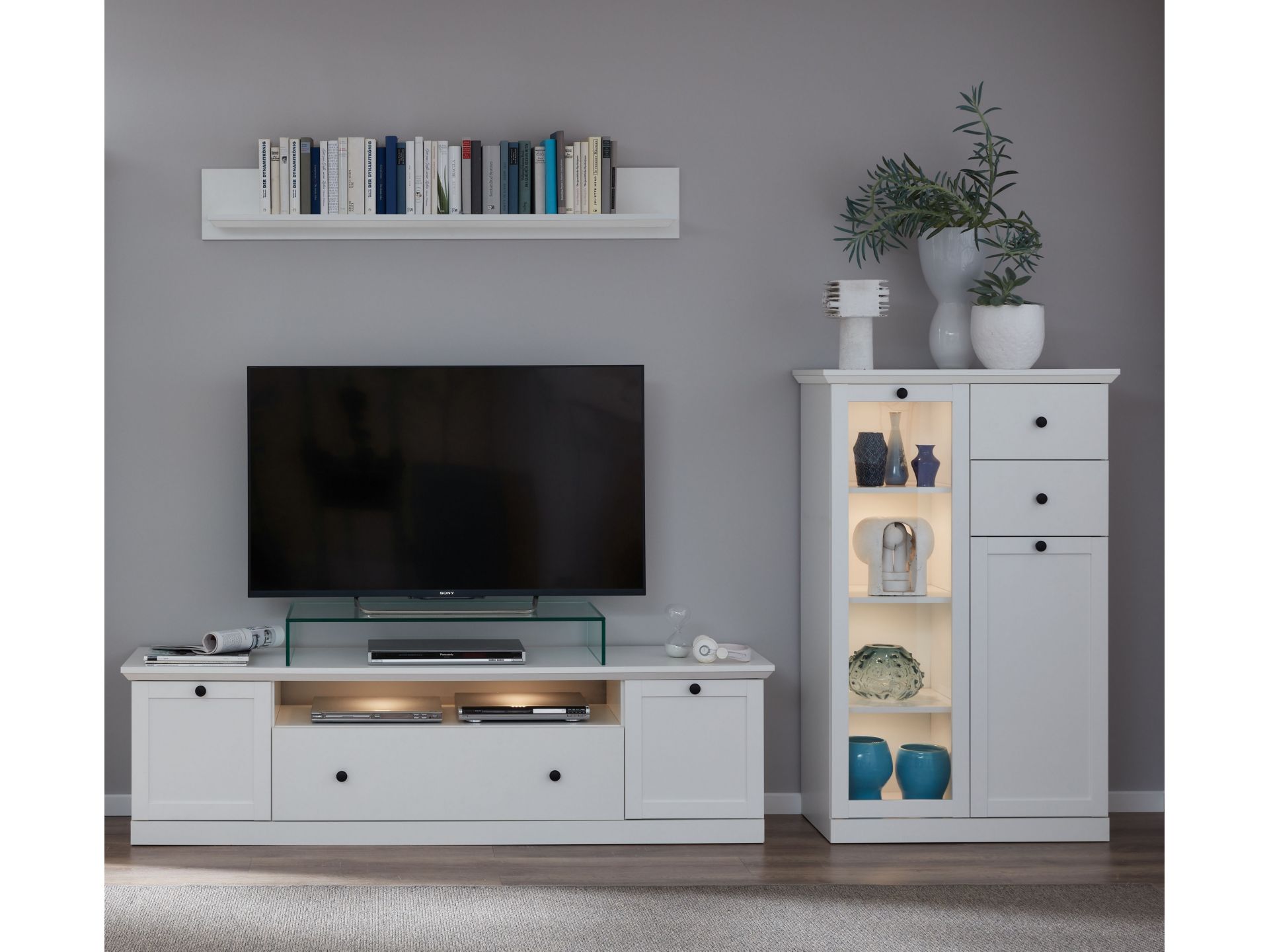 trendteam Brandson Baxter Anbauwand Weiß Dekor