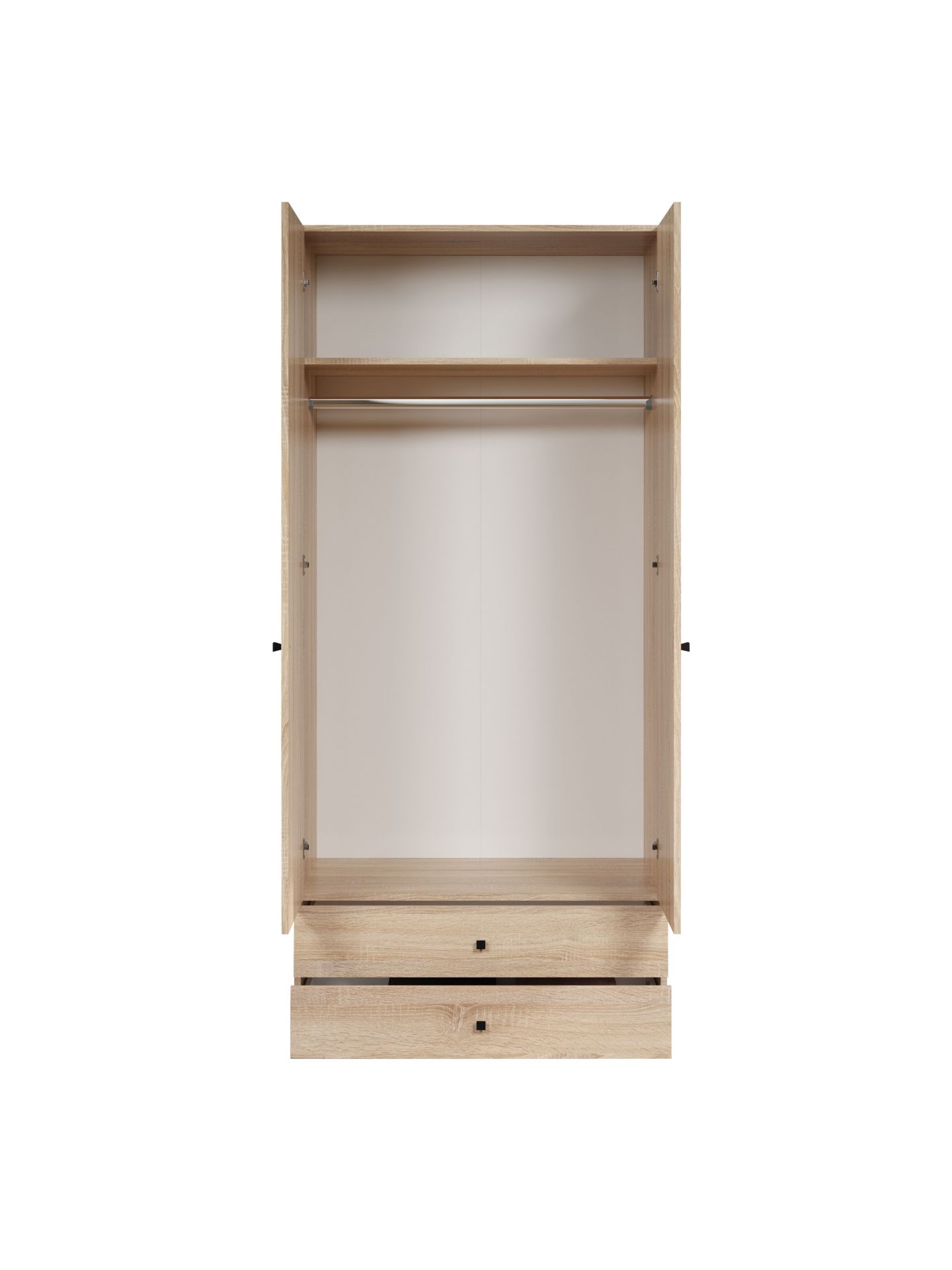 trendteam Basics Kleiderschrank Eiche Sonoma hell 2-türig
