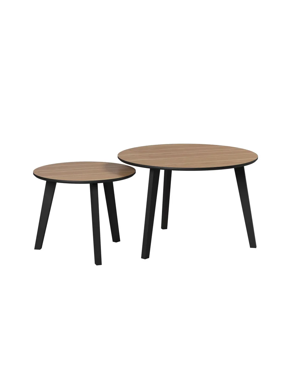 trendteam Ronin Couchtisch-Set Eiche 2er Schwarz Holz