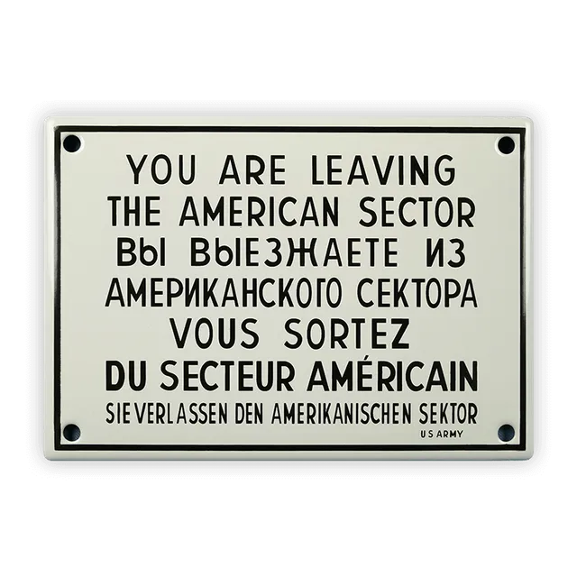 Münder Email Lagerschilder Emailschild American Sector 17x12cm