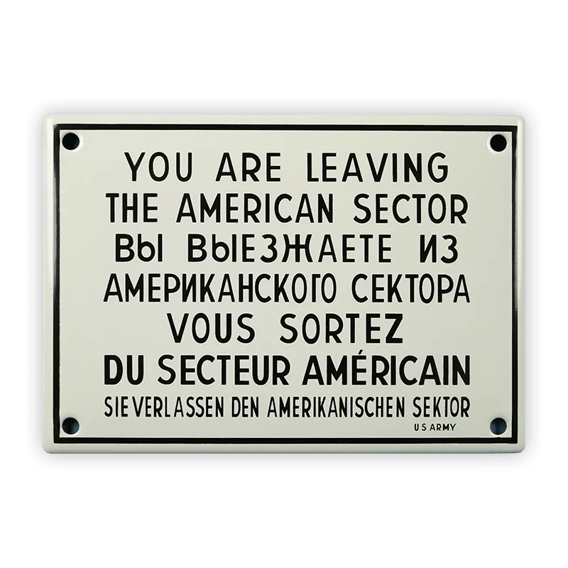 Münder Email Lagerschilder Emailschild American Sector 17x12cm