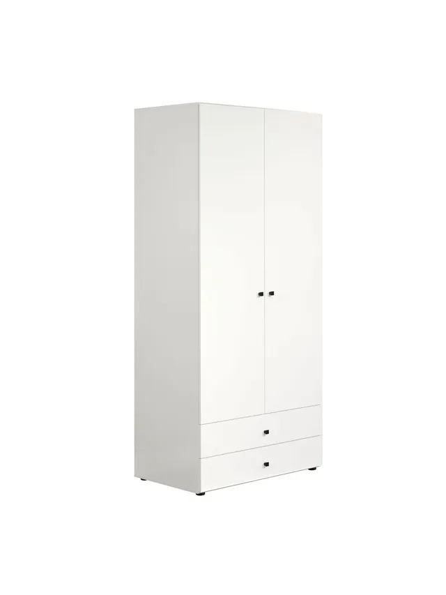 trendteam Basics Kleiderschrank Weiß 2-Türig Kinderschrank
