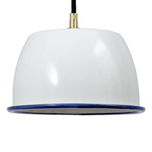 Münder-Selection Lampe 180 mm Emaillelampe weiß Textilkabel weiß E27