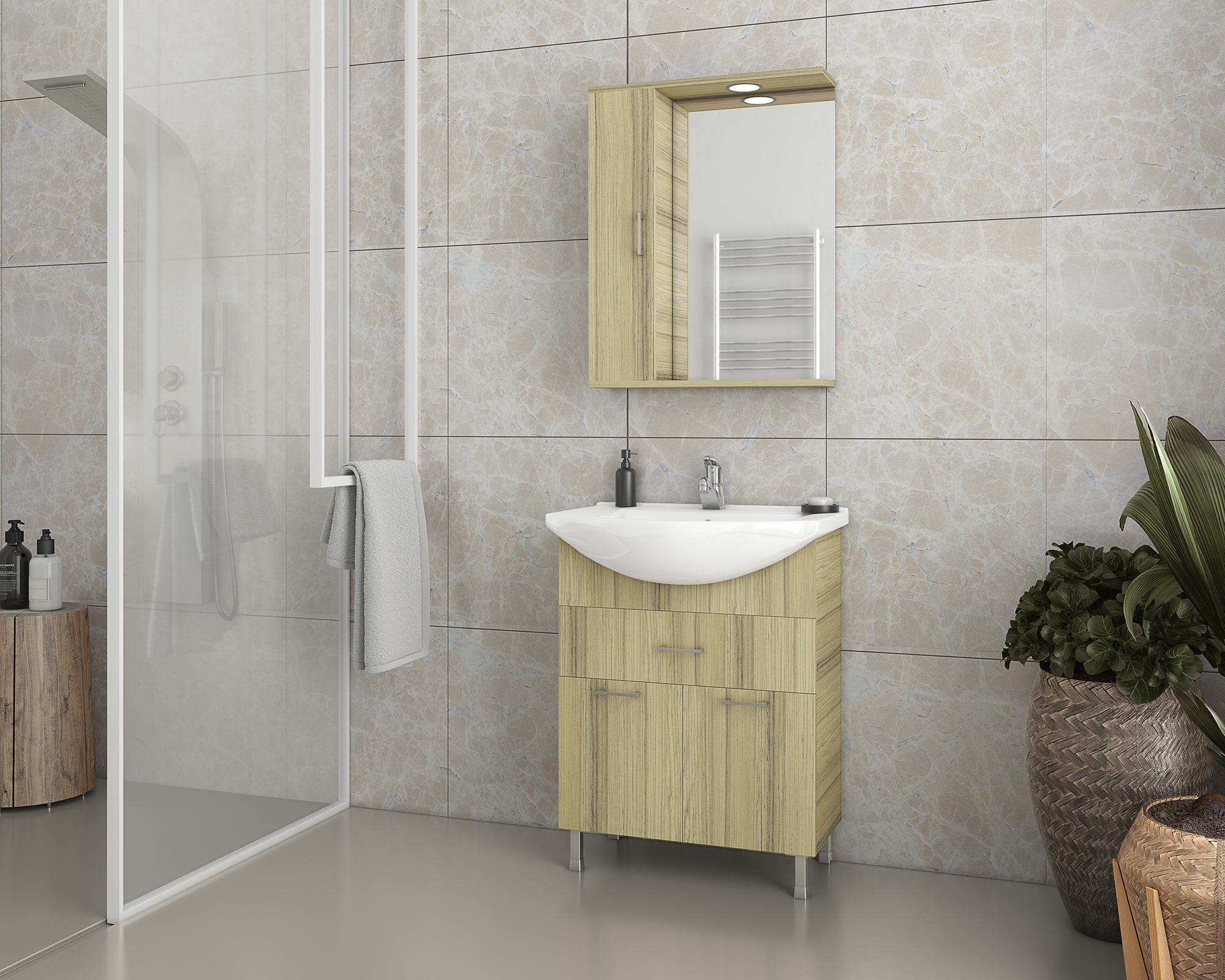 DROP Martinidis Ritmo 65 Waschtischunterschrank Eiche Natur