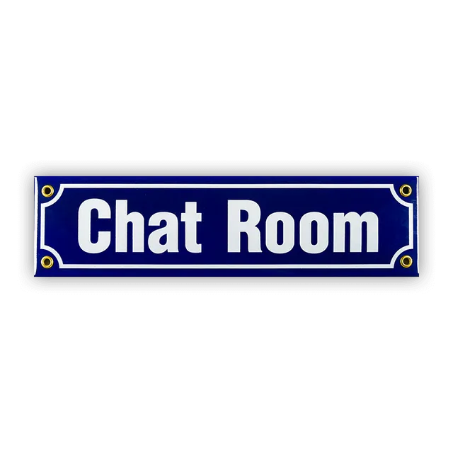 Münder Email Lagerschilder Chat Room Mini-Straßenschild 30x8 cm
