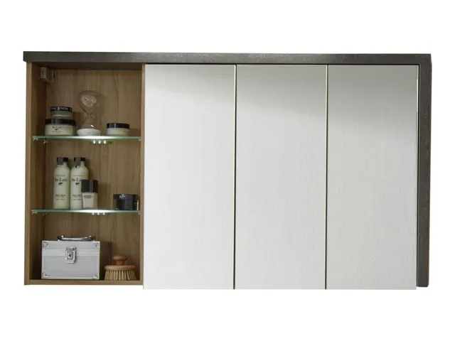 trendteam Bay Spiegelschrank Eiche honig Beton