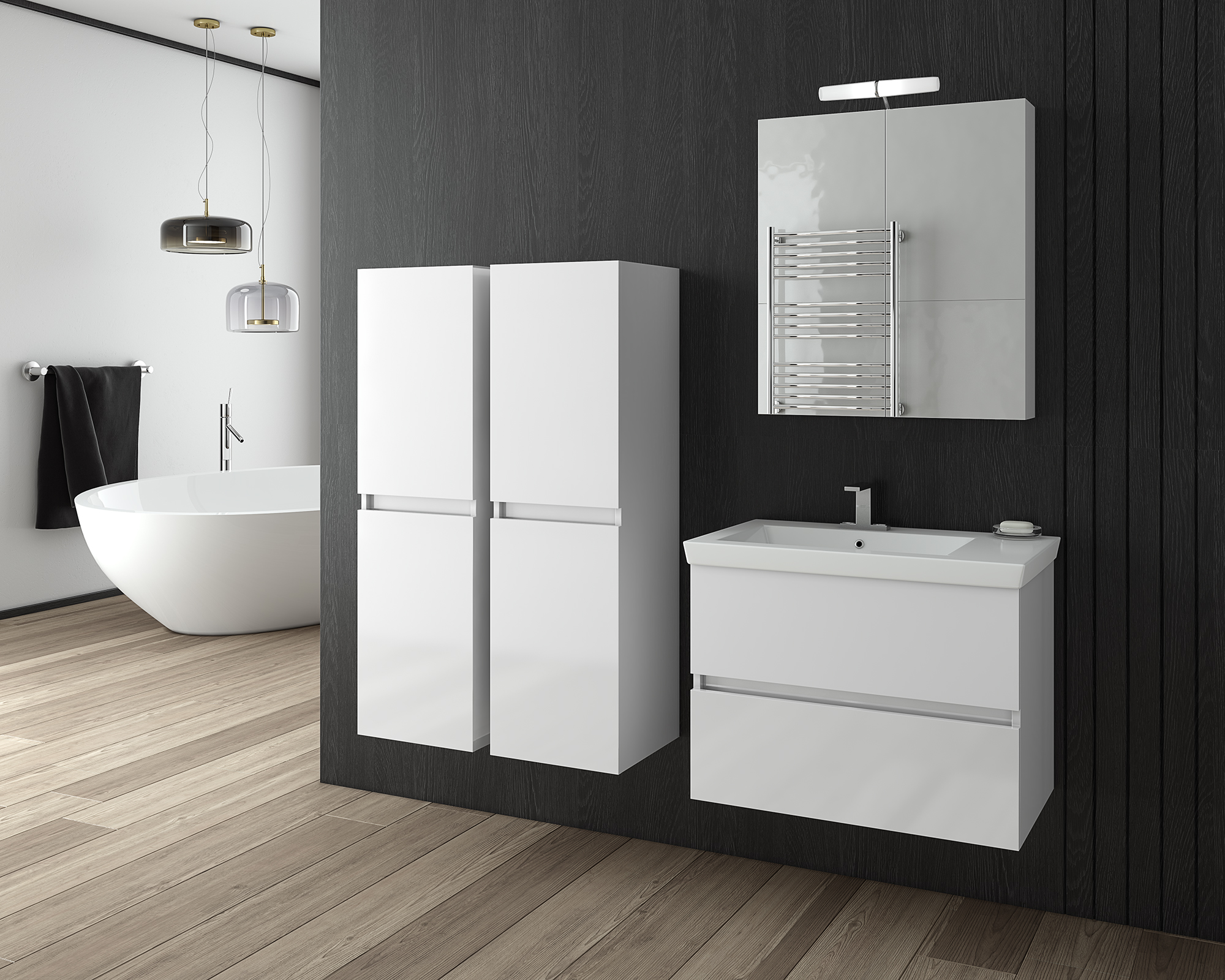 DROP Martinidis Luxus 70 Waschtischunterschrank Weiß 70 cm