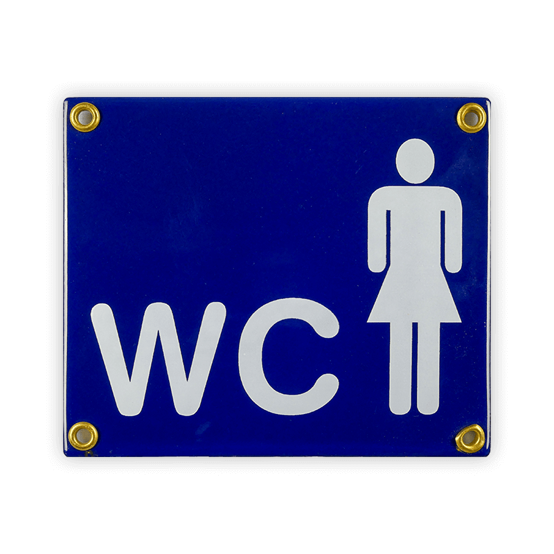 Münder Email Schild WC Damen Emailschild 14x12 cm blau