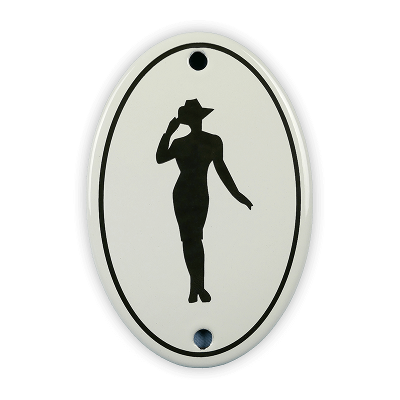 Münder Emaille Lagerschilder Emailschild WC Damen 7x10,5 cm