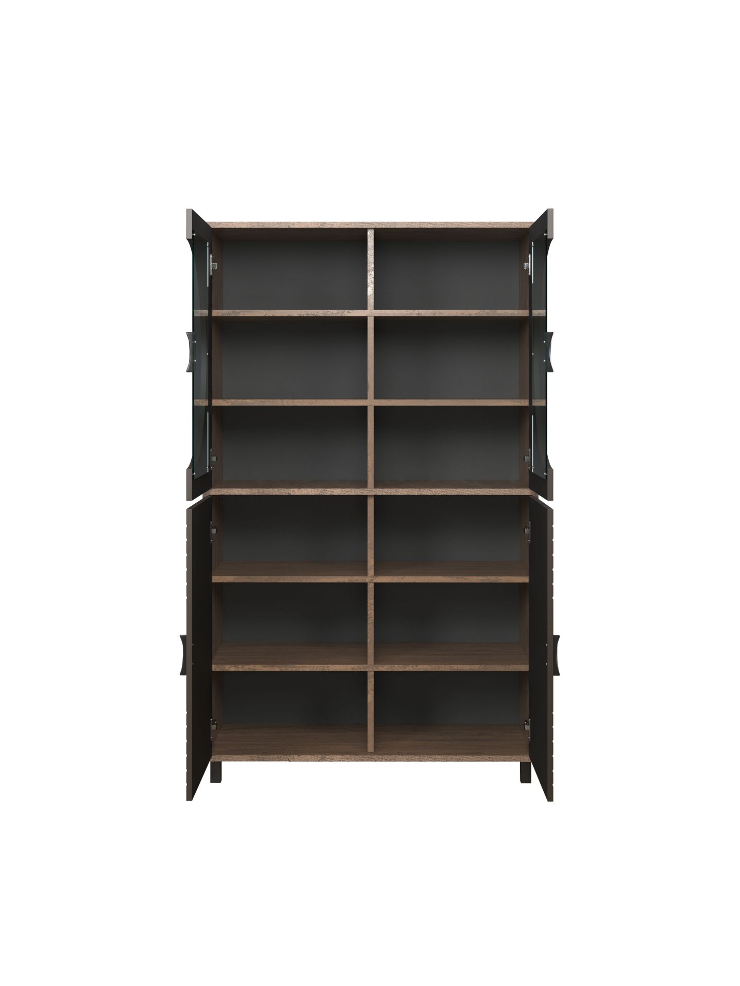 trendteam Fusion Highboard-Vitrine Rostoptik Perlbronze