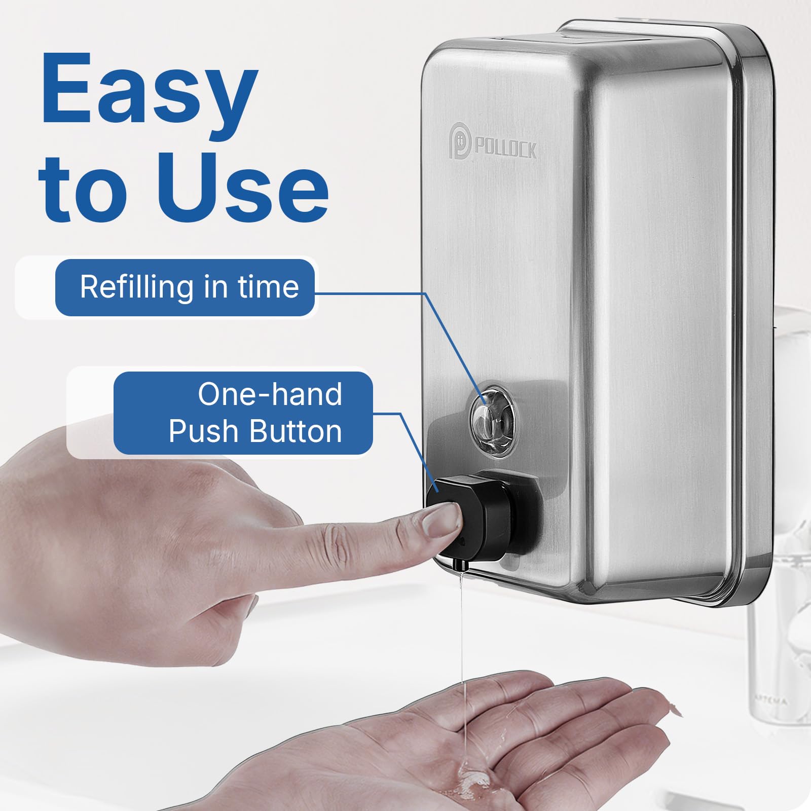 Pollock Soap Dispensers BLK-1618-1100 Seifenspender Edelstahl 1100 ml