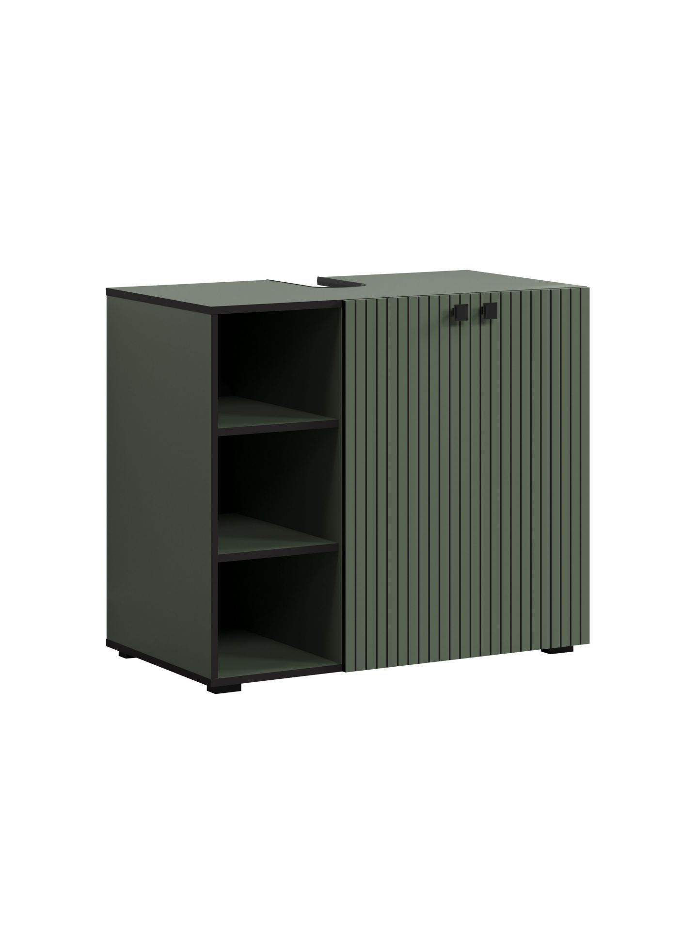 trendteam PureBliss Waschbeckenunterschrank Grün Schwarz