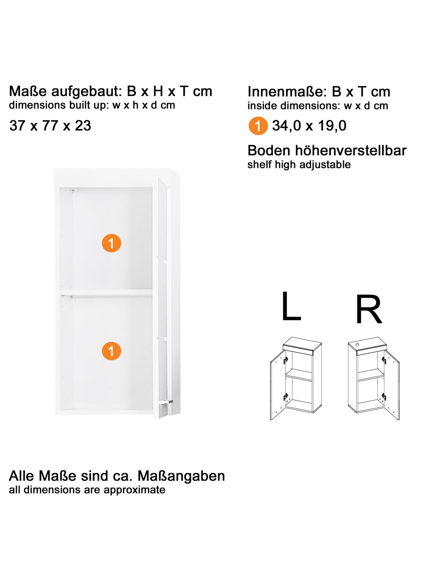 trendteam Amanda Hängeschrank Grau / Agave Grau