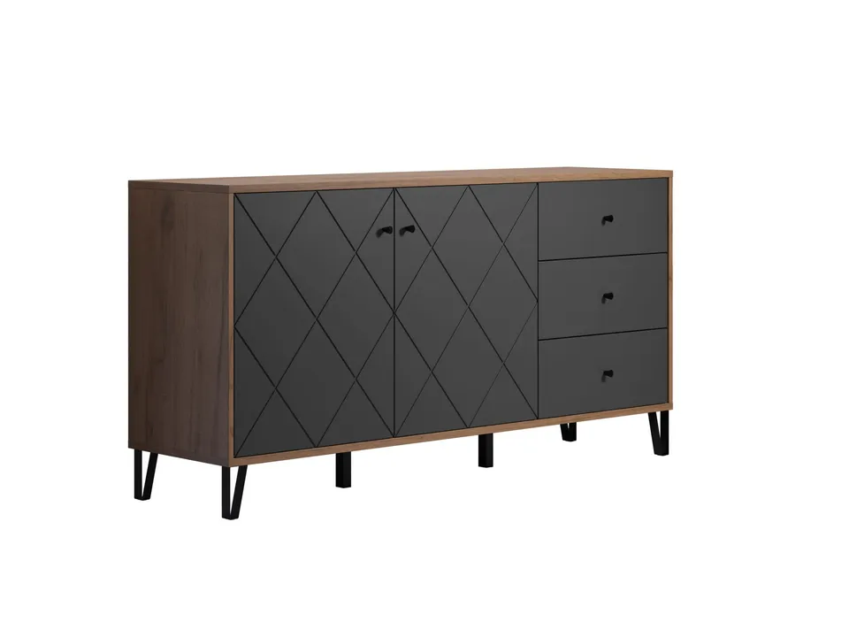 trendteam Montez Sideboard Eiche Kraft Graphit Tiefzieh