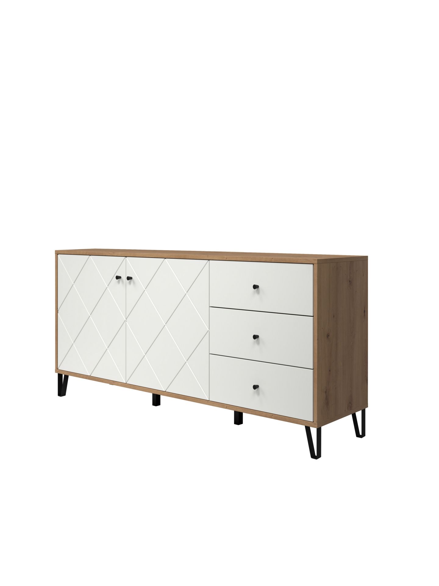 trendteam Touch Sideboard Artisan Eiche Weiß Matt