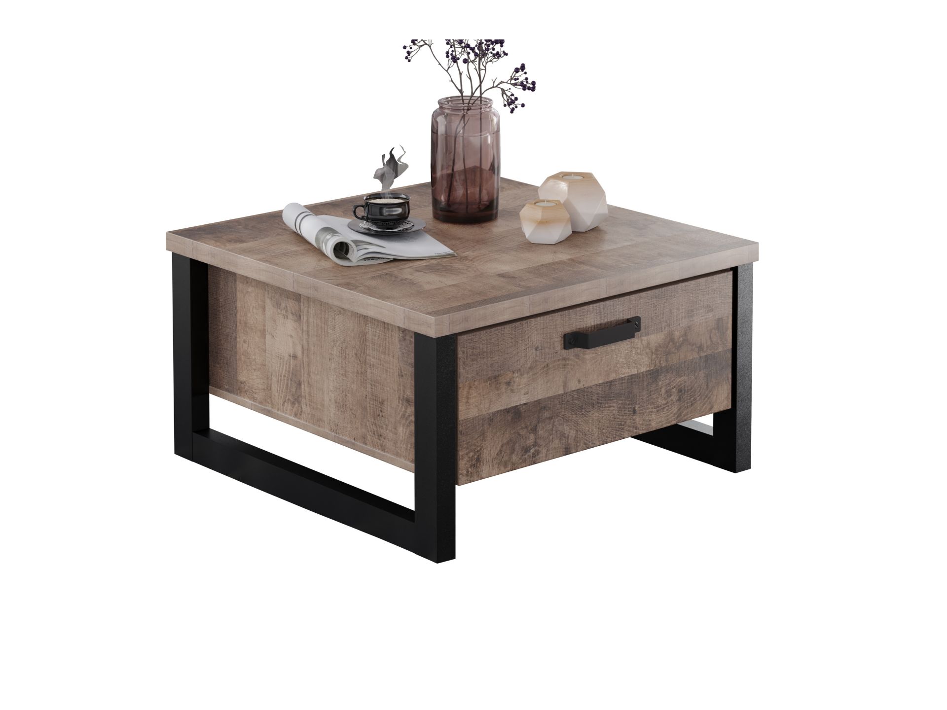 trendteam Emile Couchtisch Eiche Tabak Schwarz