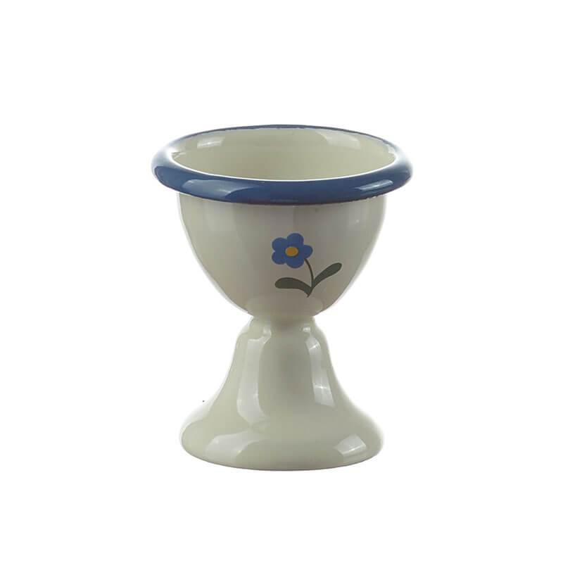 Münder Nostalgie Eierbecher Blümchen creme blau 6 cm