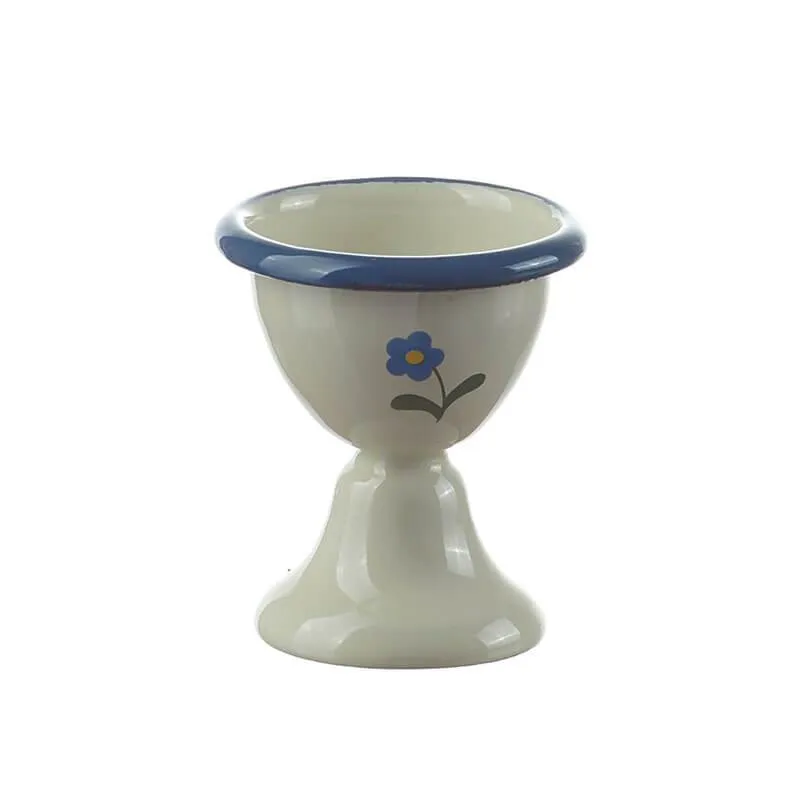 Münder Nostalgie Eierbecher Blümchen creme blau 6 cm
