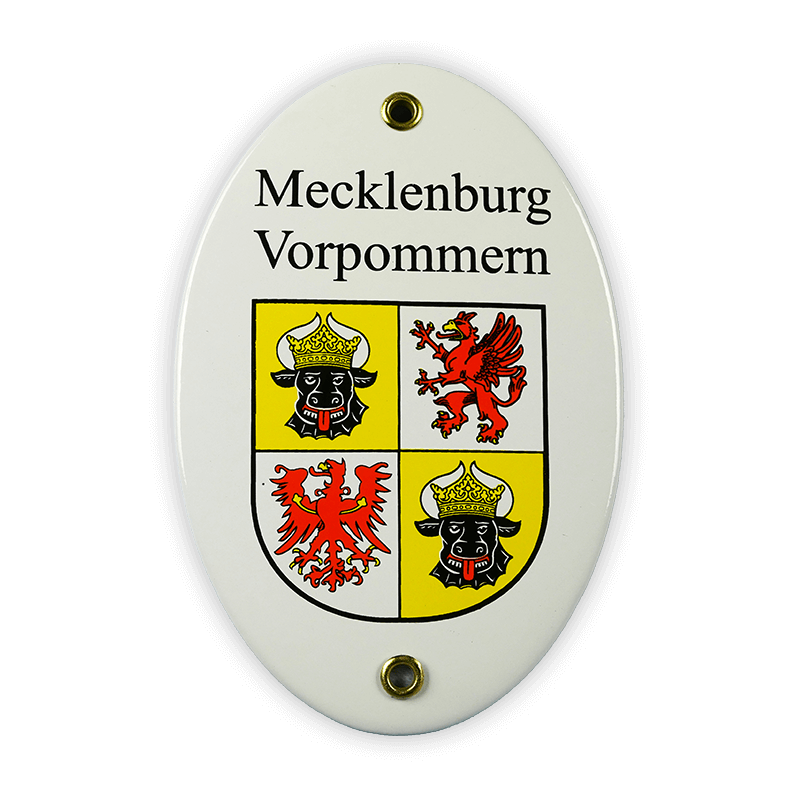 Münder Emaille Lagerschilder Emailschild oval Mecklenburg Vorpommern 10x15 cm