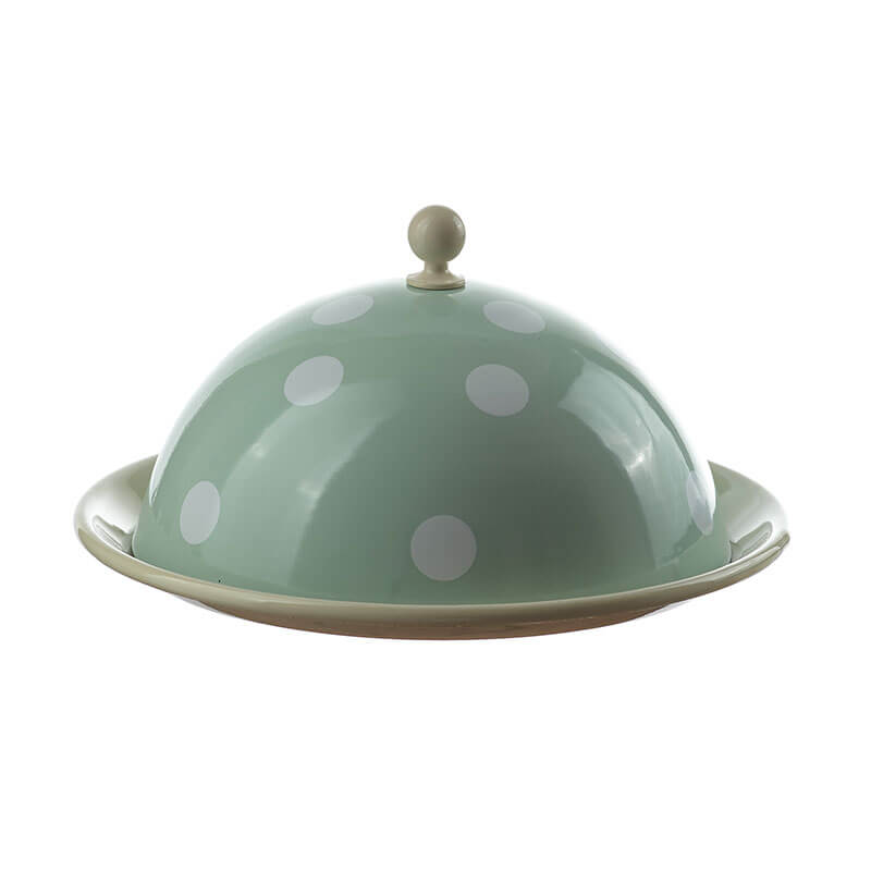 Münder Nostalgie Käseglocke 2-teilig pastell Tupfen 22 cm