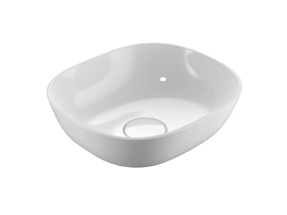 Treos Serie 730 Aufsatzwaschbecken 40x35 cm ohne Hahnloch weiß