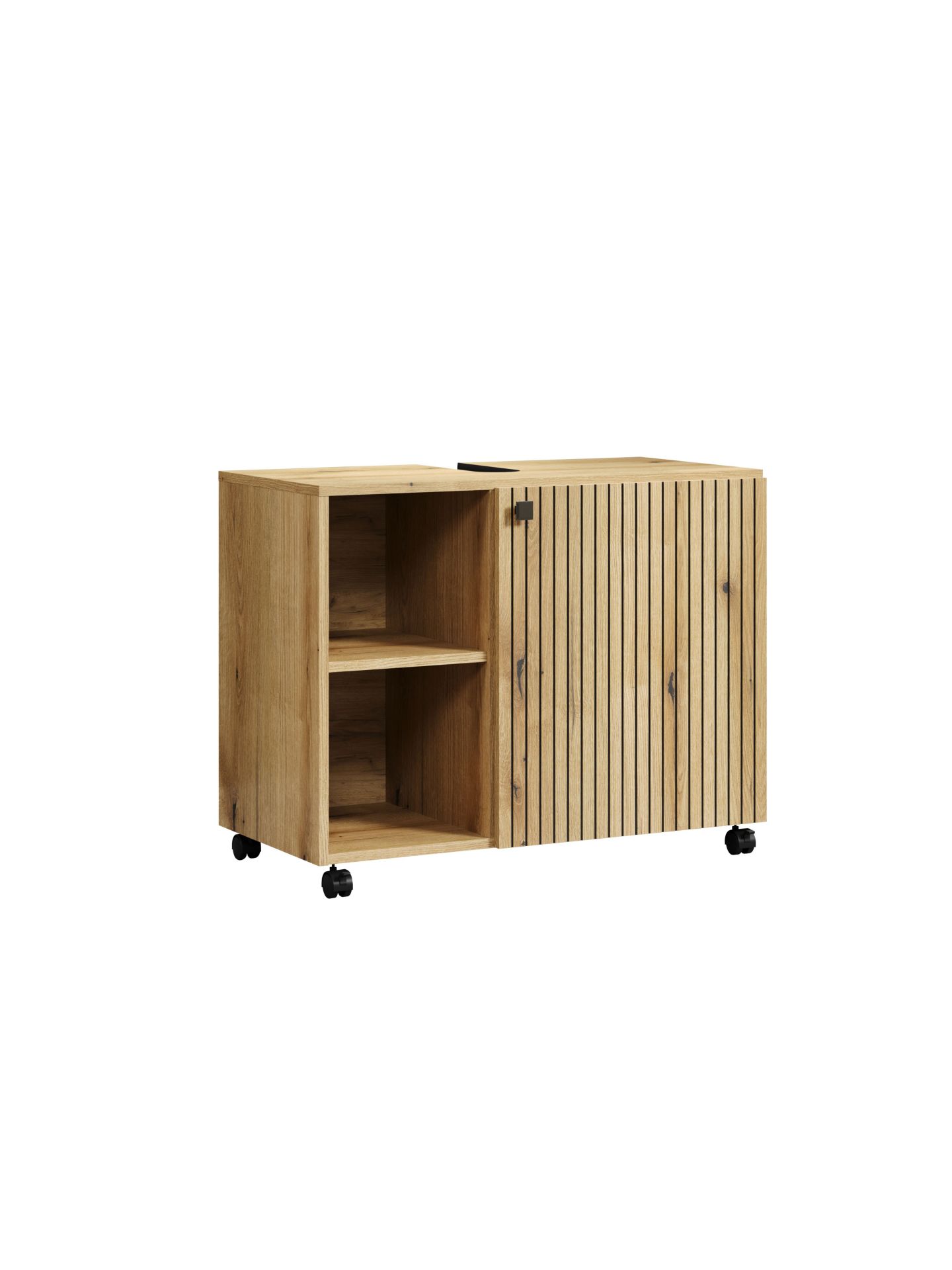 trendteam PureBliss Waschbeckenunterschrank Eiche Rollen
