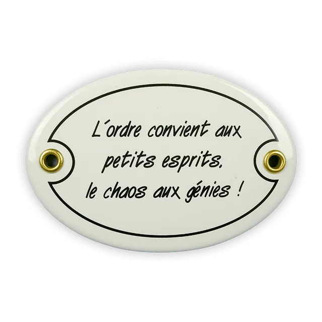 Münder Email Emailschild oval 10,5x7 cm französisch Chaos
