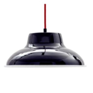 Münder Selection Emaille-Lampe 320mm schwarz/weiß Textilkabel weiß