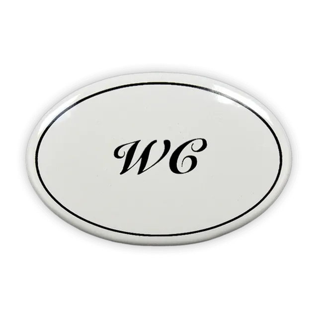 Münder Emaille Lagerschilder WC Türschild 6x4 cm weiß/schwarz Kleben