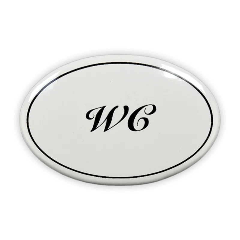 Münder Emaille Lagerschilder WC Türschild 6x4 cm weiß/schwarz Kleben