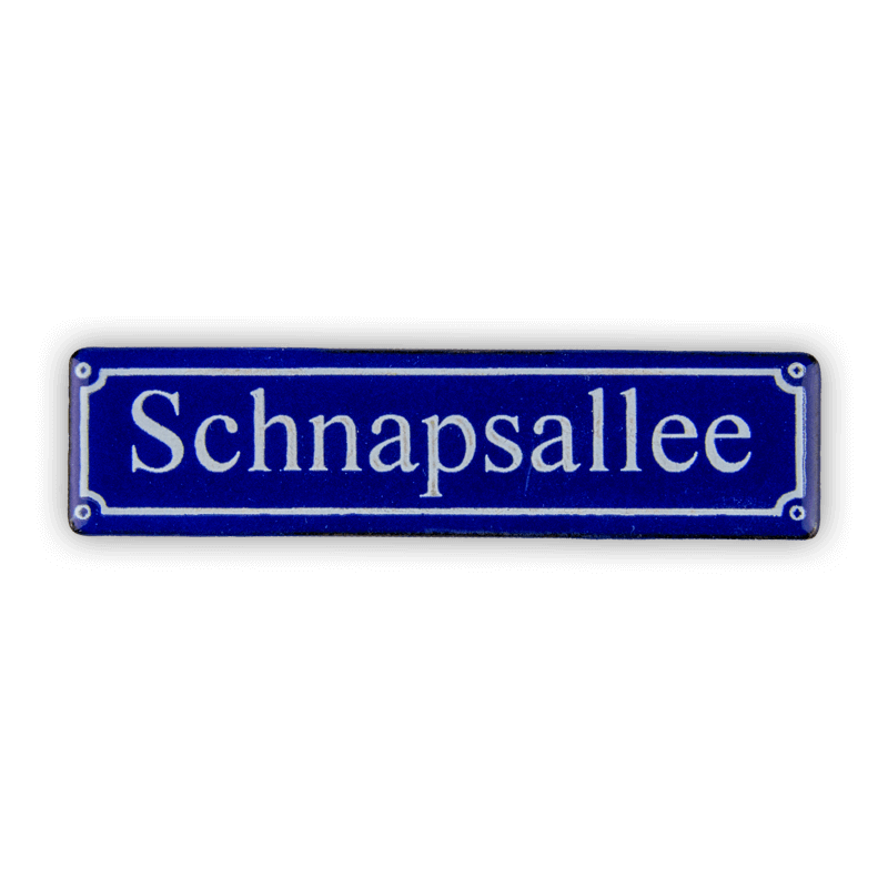 Münder Email Magnet-Shop Magnet Schnapsallee 8x2 cm blau