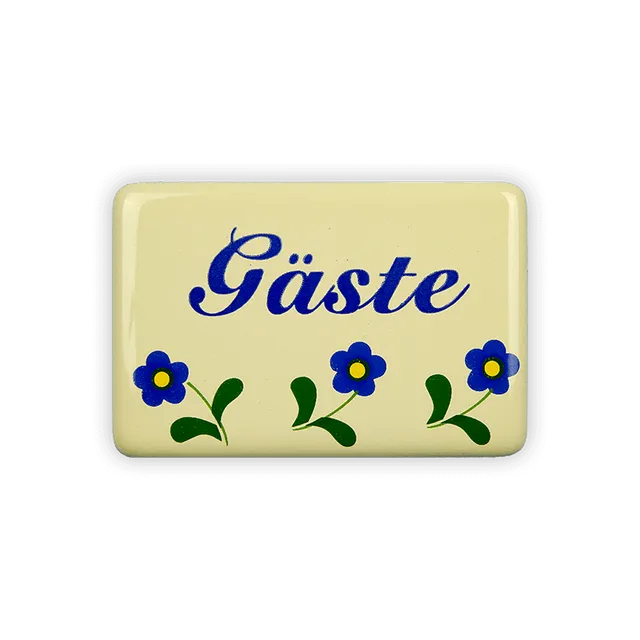 Münder Email Emaille Lagerschilder Gäste Türschild 6x4 cm Blümchen