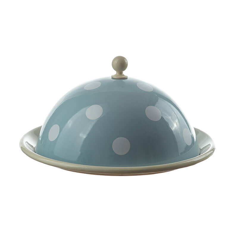 Münder Nostalgie Käseglocke 2-teilig pastell Tupfen 22 cm