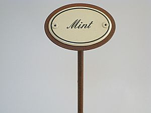 Münder Email Kräuterstecker Emailschild 6x4 englisch Parsley 25cm Spieß