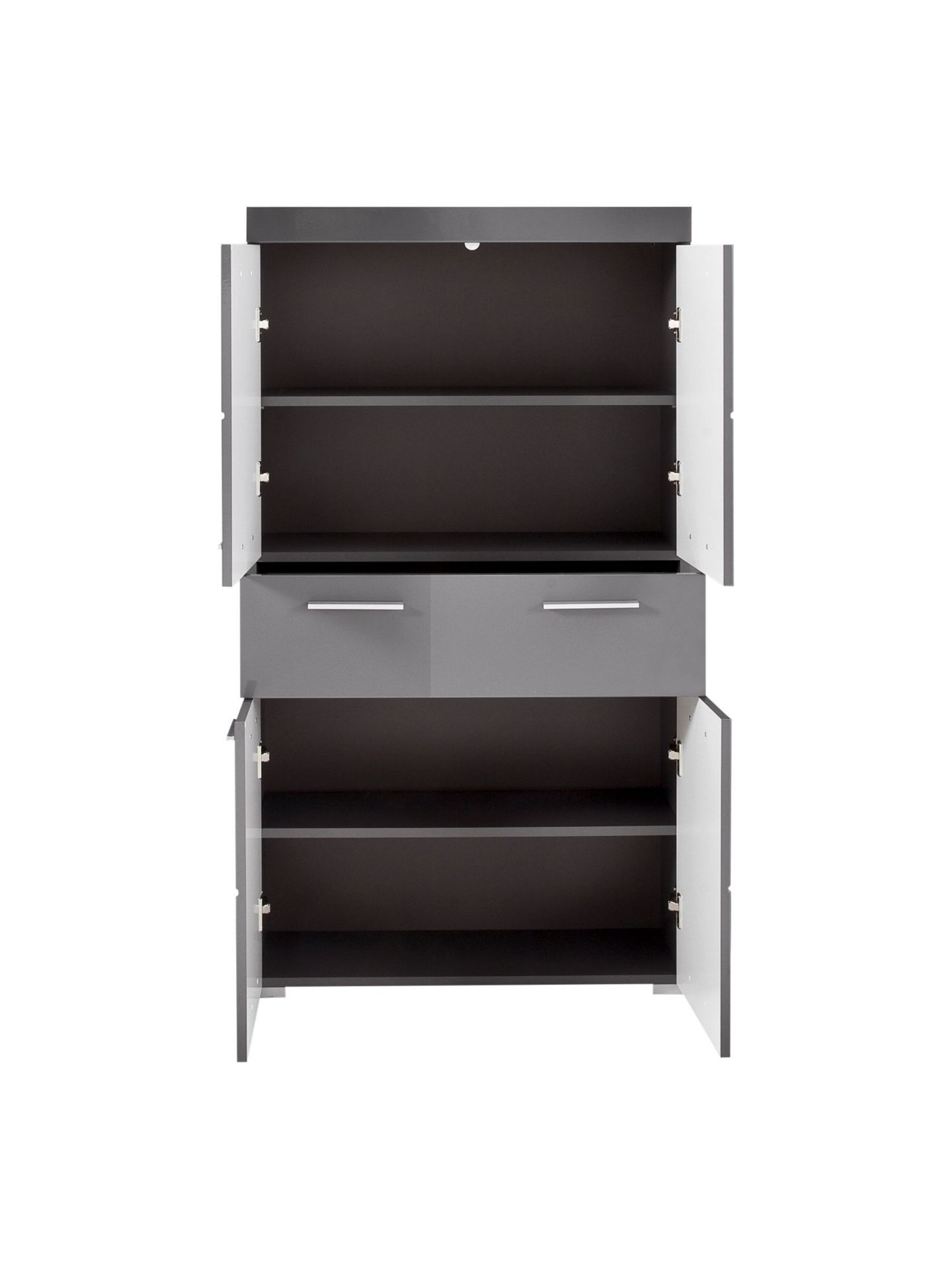 trendteam Amanda Badschrank Grau Agave Hochglanz