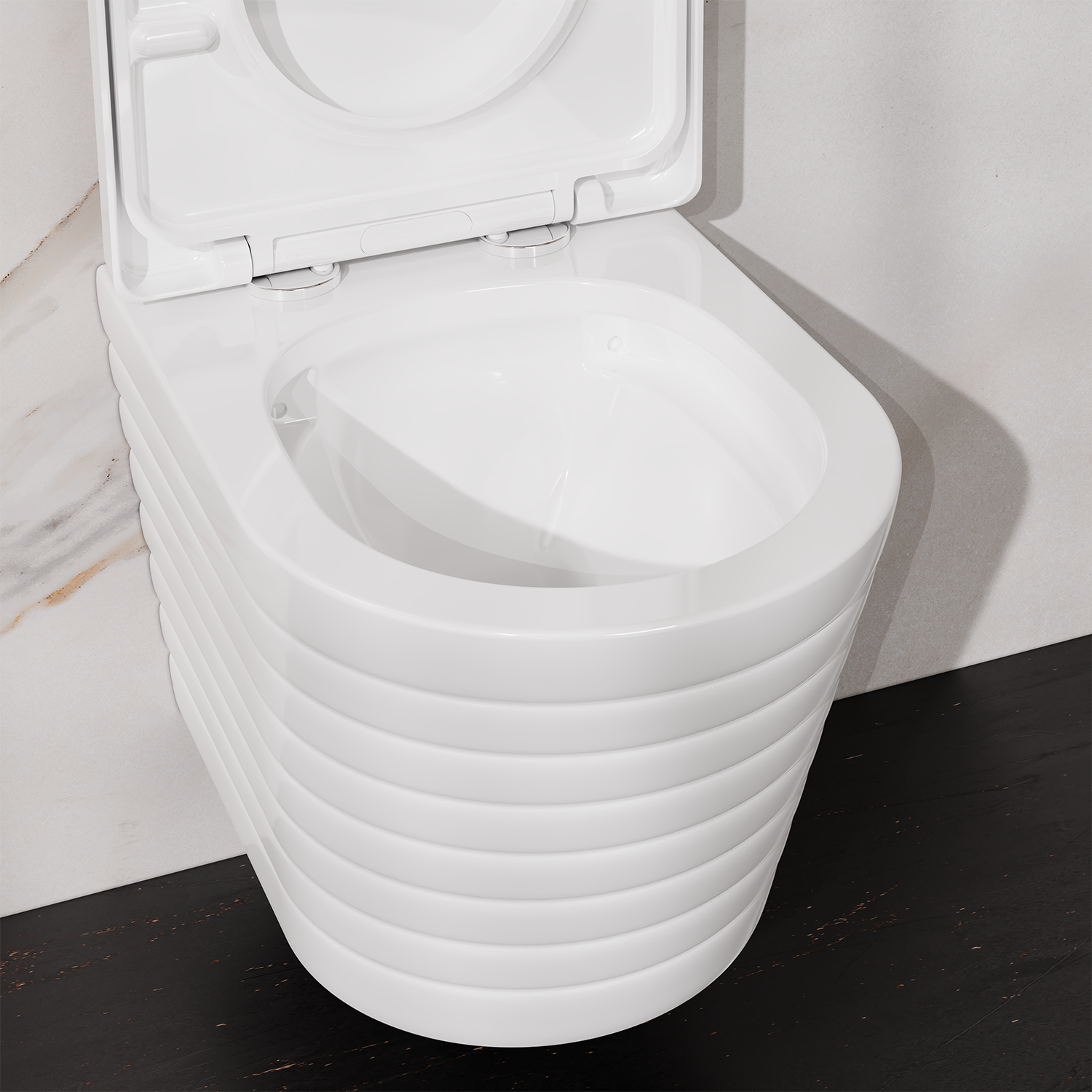 Treos Serie 810 Wand-WC Set 49cm spülrandlos weiß mit Sitz