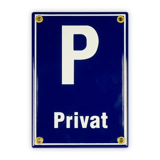 Münder Email P Privat Emailschild 12x17 cm blau/weiß