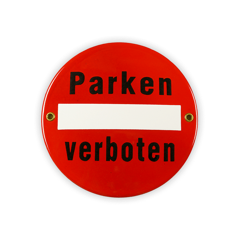 Münder Email Lagerschilder Emailschild rund 15 cm Parken verboten