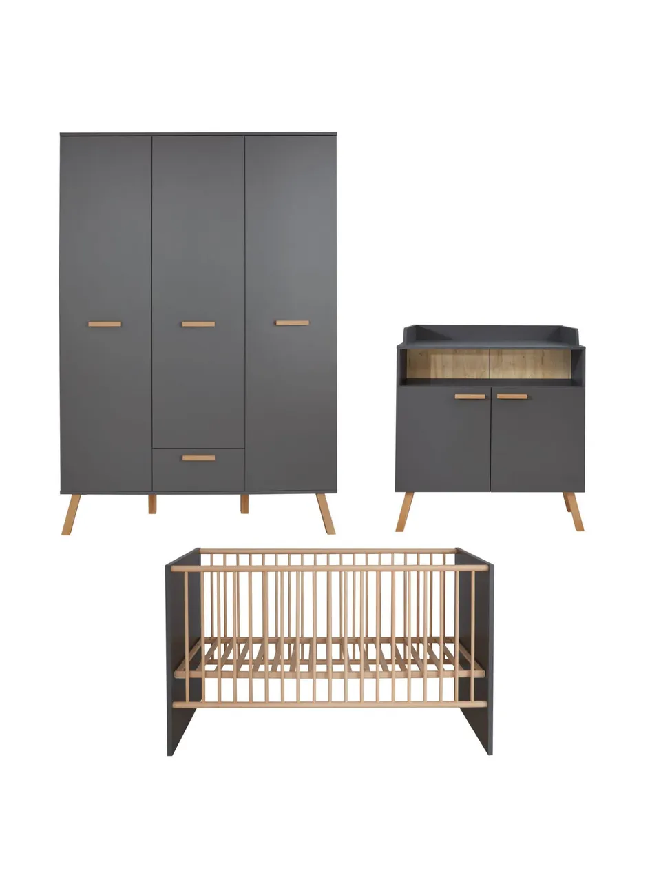 trendteam Mats Babyzimmer Kombination grau