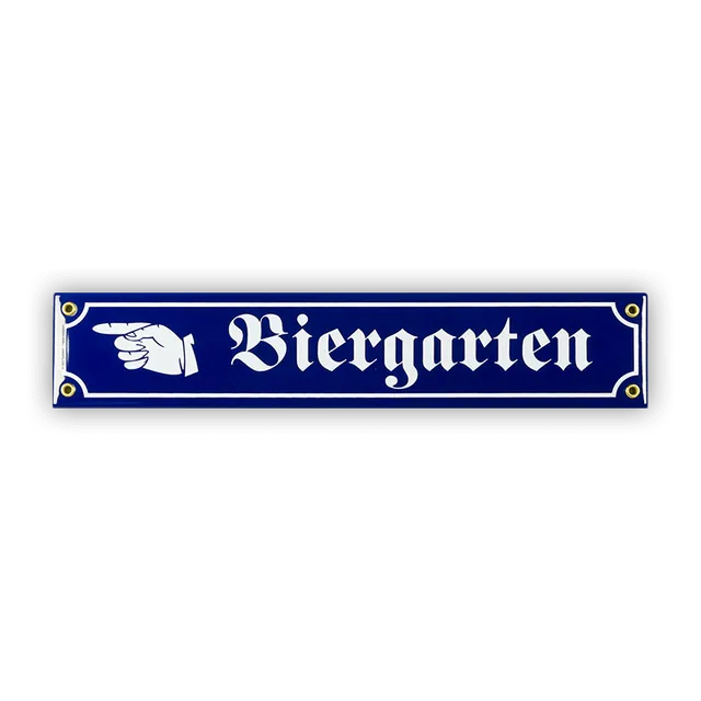 Münder Email Lagerschilder Mini-Straßenschild Biergarten 40cm